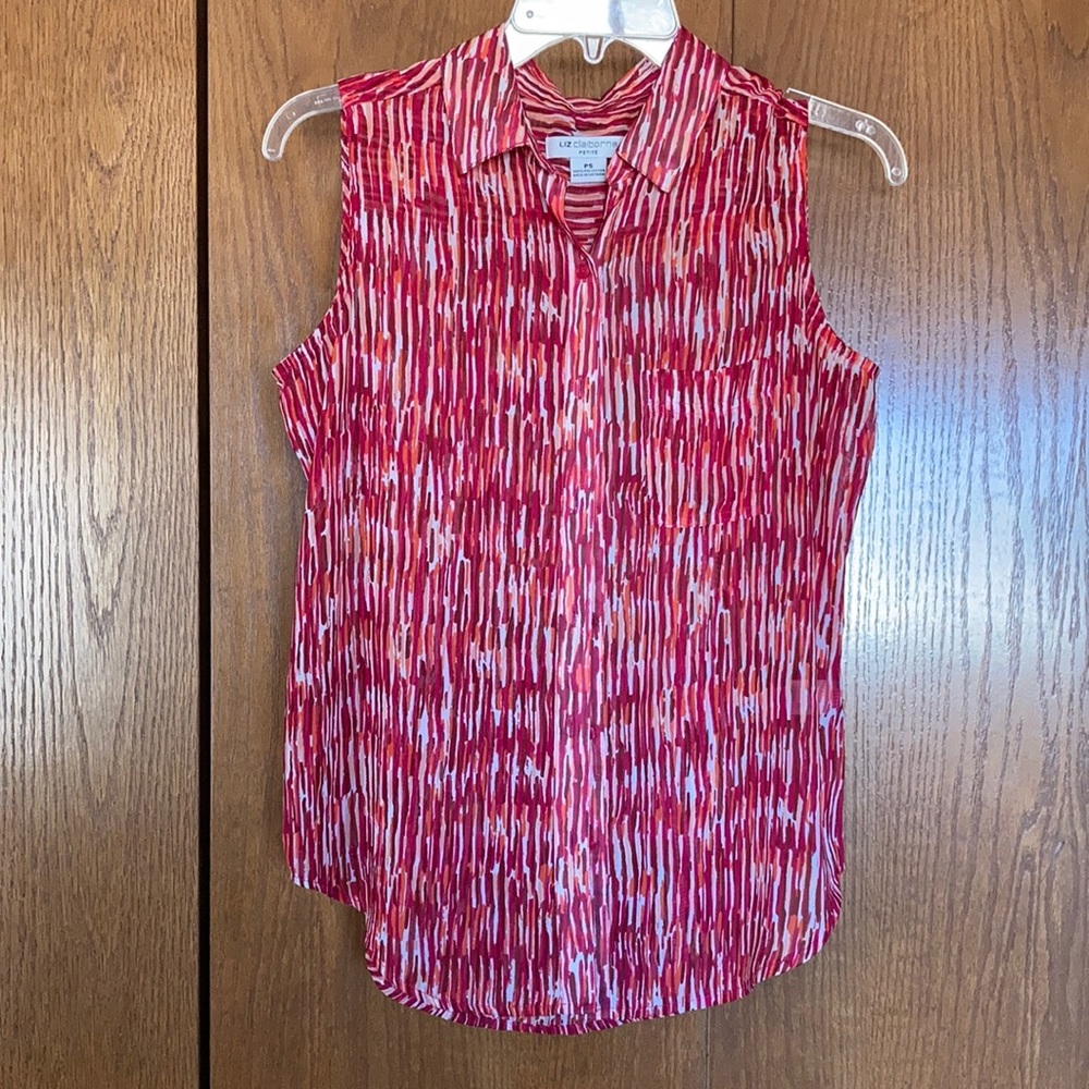 Liz Claiborne Sheer sleeveless top  Size PS